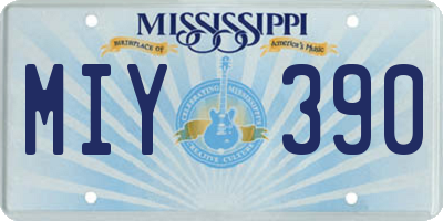 MS license plate MIY390