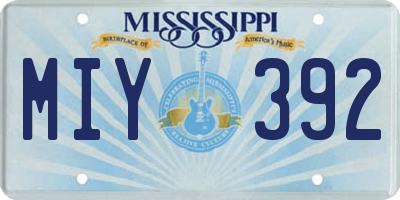 MS license plate MIY392