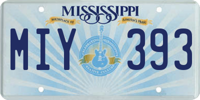 MS license plate MIY393