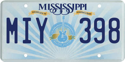 MS license plate MIY398