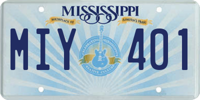 MS license plate MIY401