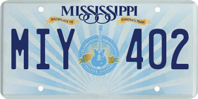 MS license plate MIY402