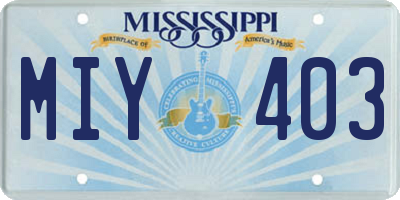 MS license plate MIY403