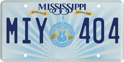 MS license plate MIY404