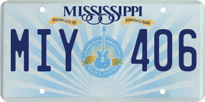 MS license plate MIY406