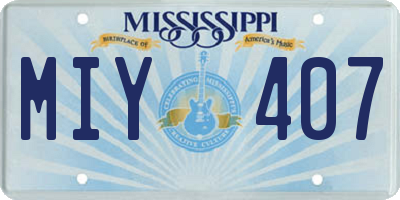 MS license plate MIY407