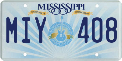 MS license plate MIY408