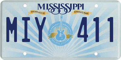 MS license plate MIY411