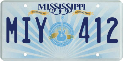 MS license plate MIY412