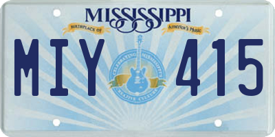 MS license plate MIY415
