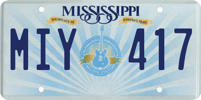 MS license plate MIY417