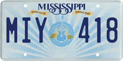 MS license plate MIY418