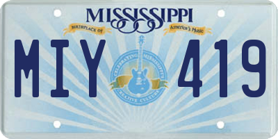 MS license plate MIY419