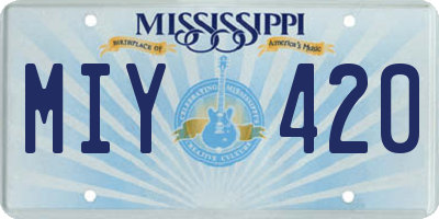 MS license plate MIY420