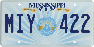 MS license plate MIY422