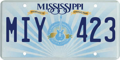 MS license plate MIY423