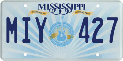 MS license plate MIY427