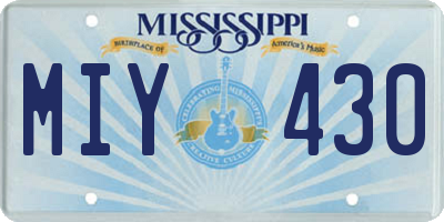 MS license plate MIY430
