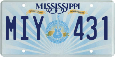 MS license plate MIY431