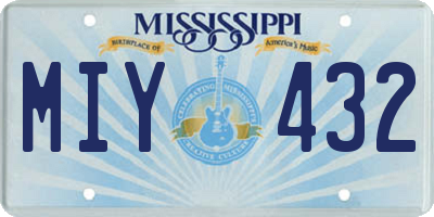 MS license plate MIY432