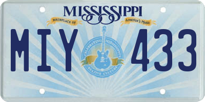 MS license plate MIY433