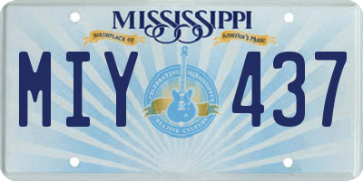 MS license plate MIY437