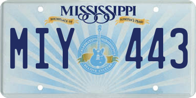 MS license plate MIY443