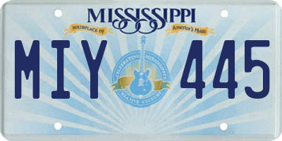MS license plate MIY445