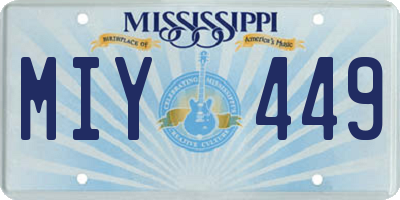 MS license plate MIY449