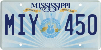 MS license plate MIY450