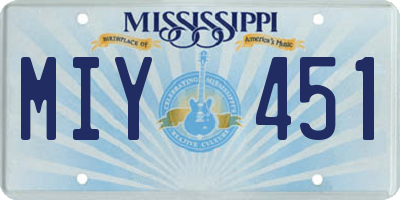 MS license plate MIY451