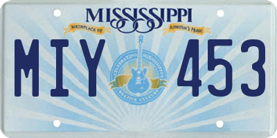 MS license plate MIY453