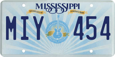 MS license plate MIY454