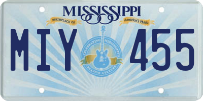 MS license plate MIY455