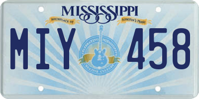 MS license plate MIY458