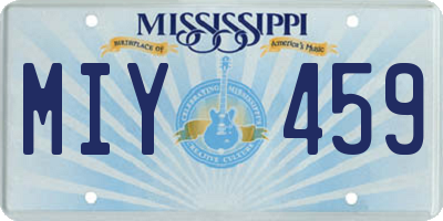 MS license plate MIY459