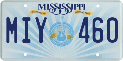 MS license plate MIY460