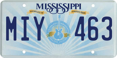 MS license plate MIY463