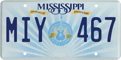 MS license plate MIY467