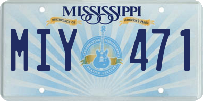 MS license plate MIY471