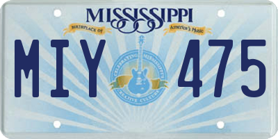 MS license plate MIY475