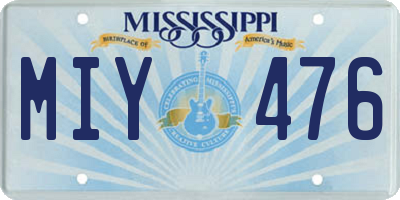 MS license plate MIY476