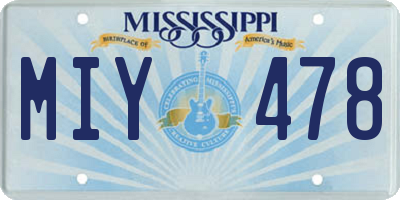 MS license plate MIY478