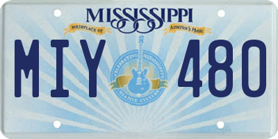 MS license plate MIY480