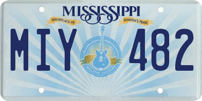 MS license plate MIY482