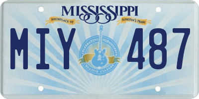 MS license plate MIY487