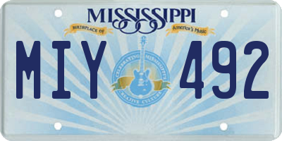 MS license plate MIY492