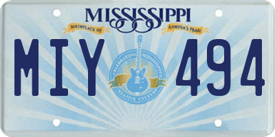 MS license plate MIY494