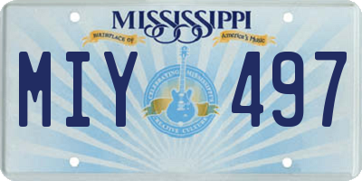 MS license plate MIY497