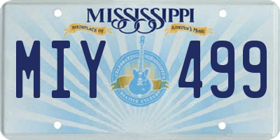 MS license plate MIY499